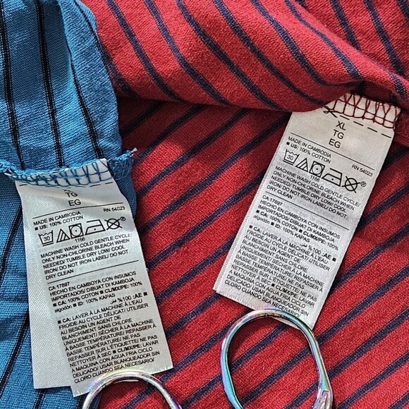 Old Navy Womens Top XL Lot of 2 Mult Stripes LS Round Neck Cottage Everywear - Picture 13 of 16